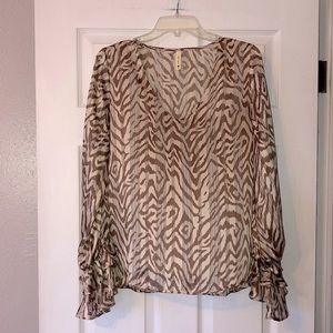 Champagne zebra print blouse